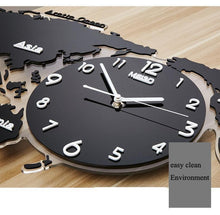 Load image into Gallery viewer, World Map 3D Stickers Hanging Clock