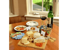 Load image into Gallery viewer, Pamap - Personalized Engraved Hardwood Board for Cheese & Appetizers - Includes 4 Cheese Knives, Cheese Markers & Ceramic Dish