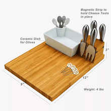 Load image into Gallery viewer, Pamap - Buxton Bamboo Cheese Board Set with 4 Tools & Cheese Markers
