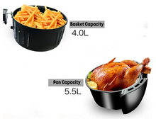 Load image into Gallery viewer, 5.5L Digital Air Fryer Pan Chip Oil Free Oven Cooker Pot & Basket 1500W Home