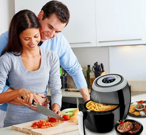 5.5L Digital Air Fryer Pan Chip Oil Free Oven Cooker Pot & Basket 1500W Home