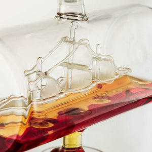 5pcs Set Creative Antique Boat Shape Decanter Red Wine Whiskey Glass Decanter 1 Bracket 1 Decanter 4 Cup Combination Set