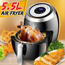 Load image into Gallery viewer, 5.5L Digital Air Fryer Pan Chip Oil Free Oven Cooker Pot &amp; Basket 1500W Home
